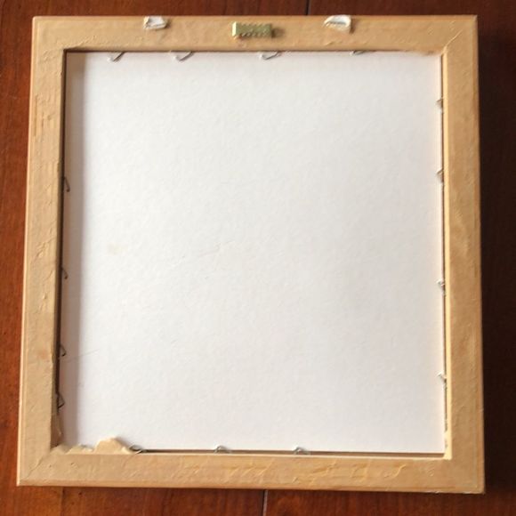 “Wildflowers” 10 1/2 by 11 1/4 framed natural tone wood/ blue mat/ signed - Picture 9 of 10